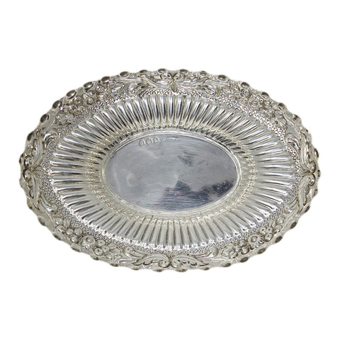 1892 Antique Victorian Era Sterling Silver Dish Silversmith Josiah Williams & Co (George Maudsley Jackson) London Hallmarks