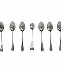 1892 Antique Victorian Era Sterling Silver Set Six Teaspoons and Sugar Tongs Ornately Engraved with Original Box London Hallmarks John Aldwinckle & Thomas Slater Maker