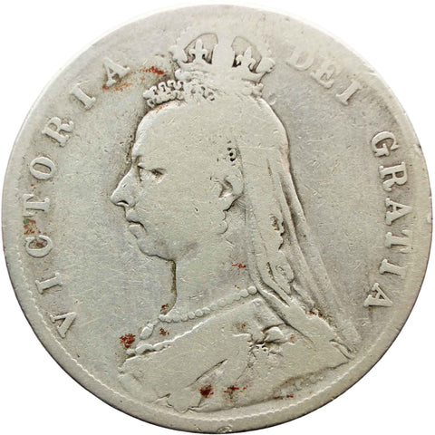 1892 Half Crown Victoria Great Britain Silver Coin