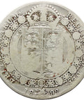 1892 Half Crown Victoria Great Britain Silver Coin