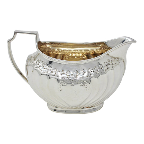 1893 Antique Victorian Era Heavy Sterling Silver Cream Jug Silversmith Atkin Brothers Sheffield Hallmarks