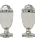 1893 Antique Victorian Era Sterling Silver Pair Pepper Shakers Silversmith Goldsmiths & Silversmiths Co (William Gibson & John Lawrence Langman) London Hallmarks