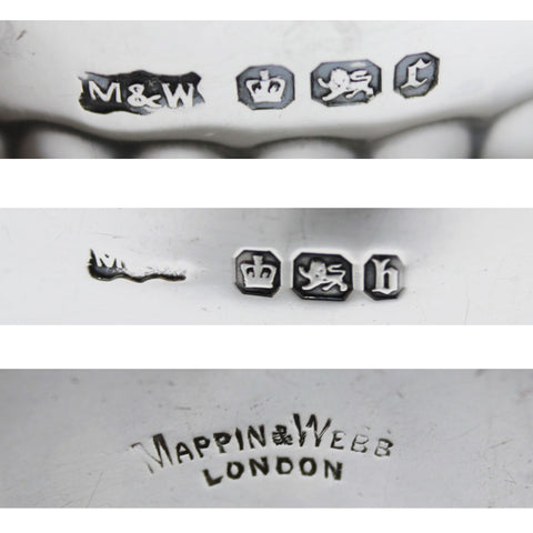 1894 and 1895 Antique Victorian Era Sterling Silver Cream Jug and Sugar Bowl Silversmith Mapping & Webb Sheffield Hallmarks