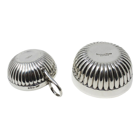 1894 and 1895 Antique Victorian Era Sterling Silver Cream Jug and Sugar Bowl Silversmith Mapping & Webb Sheffield Hallmarks