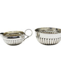 1894 and 1895 Antique Victorian Era Sterling Silver Cream Jug and Sugar Bowl Silversmith Mapping & Webb Sheffield Hallmarks
