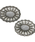 1894 Antique Victorian Era Sterling Silver Pair Pierced Dish Silversmiths Nathan & Hayes (George Nathan & Ridley Hayes) Birmingham Hallmarks
