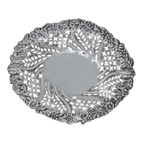 1894 Antique Victorian Era Sterling Silver Pierced Dish Silversmiths I S Greenberg & Co (Israel Sigmund Greenberg) Birmingham Hallmarks