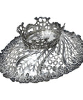 1894 Antique Victorian Era Sterling Silver Pierced Dish Silversmiths I S Greenberg & Co (Israel Sigmund Greenberg) Birmingham Hallmarks