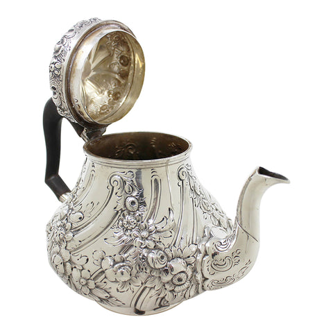 1894 Antique Victorian Era Sterling Silver Tea Pot Silversmiths Dobson & Sons (Thomas William Dobson) London Hallmarks