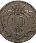 1895 10 Heller Austria – Habsburg Franz Joseph I Coin