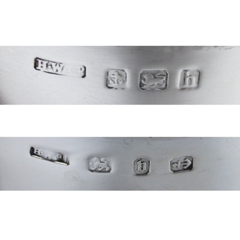 1895 and 1907 Antique Victorian and Edwardian Era Sterling Silver Cream Jug and Sugar Bowl Silversmith Henry Williamson Ltd Birmingham Hallmarks