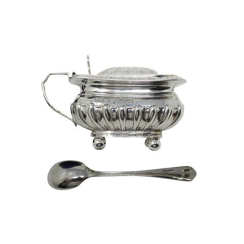 1895 Antique Victoria Era Sterling Silver Mustard Pot Silversmiths Thomas Hayes Birmingham Hallmarks