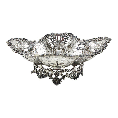 1895 Antique Victorian Era Pierced Dish Silversmith James Dixon & Sons Ltd Sheffield Hallmarks