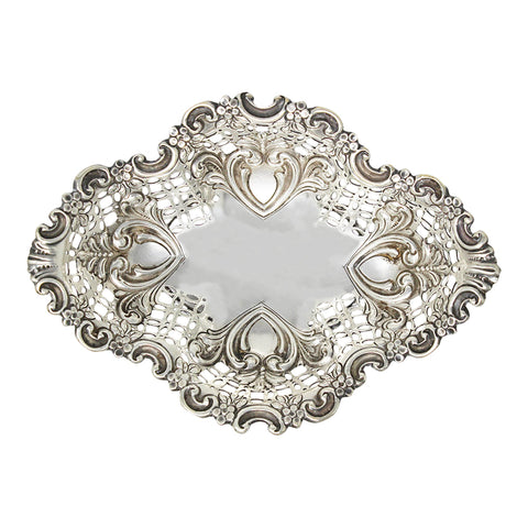 1895 Antique Victorian Era Pierced Dish Silversmith James Dixon & Sons Ltd Sheffield Hallmarks