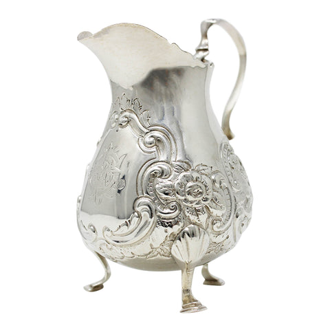 1895 Antique Victorian Era Sterling Silver Cream Jug Silversmith Thomas Hayes Birmingham Hallmarks