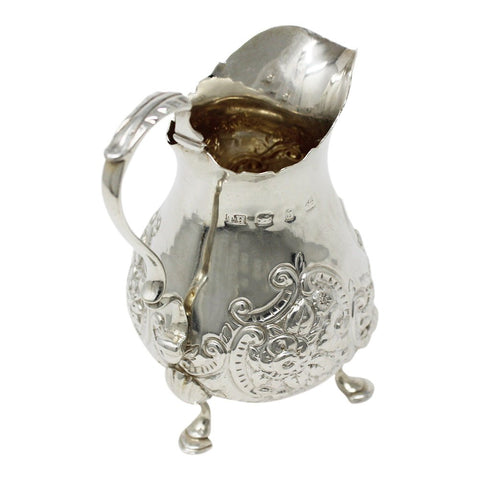 1895 Antique Victorian Era Sterling Silver Cream Jug Silversmith Thomas Hayes Birmingham Hallmarks