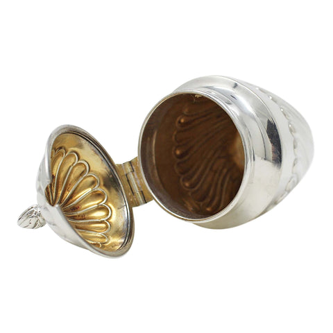 1895 Antique Victorian Era Sterling Silver Mustard Pot Silversmiths Hilliard & Thomason Birmingham Hallmarks