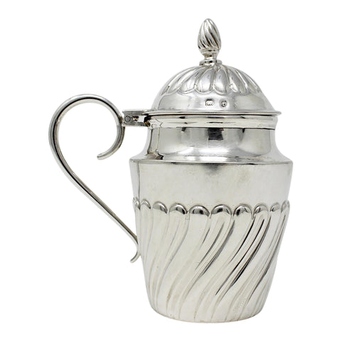 1895 Antique Victorian Era Sterling Silver Mustard Pot Silversmiths Hilliard & Thomason Birmingham Hallmarks