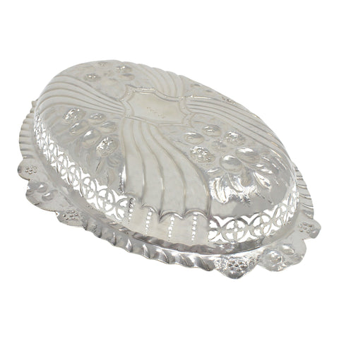 1895 Antique Victorian Era Sterling Silver Pierced Dish Silversmiths Elkington & Co Ltd Birmingham Hallmarks