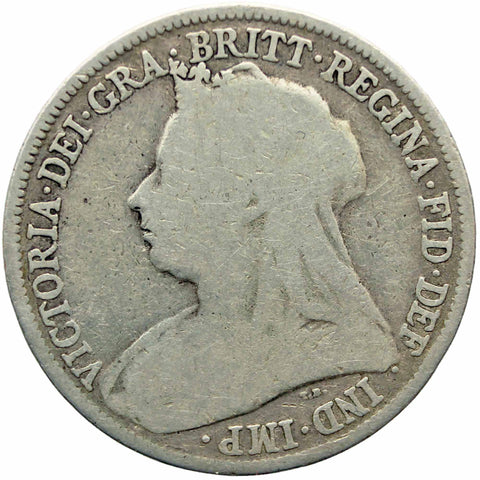 1895 Shilling Victoria Queen Great Britain Silver British Coin