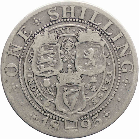 1895 Shilling Victoria Queen Great Britain Silver British Coin