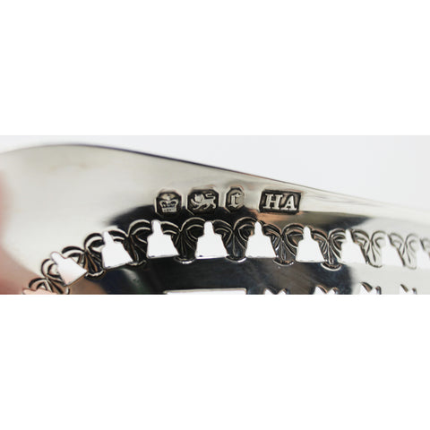 1895 Antique Victorian Era Sterling Silver Pierced Bon Bon Dish Atkin Brothers Sheffield Hallmarks