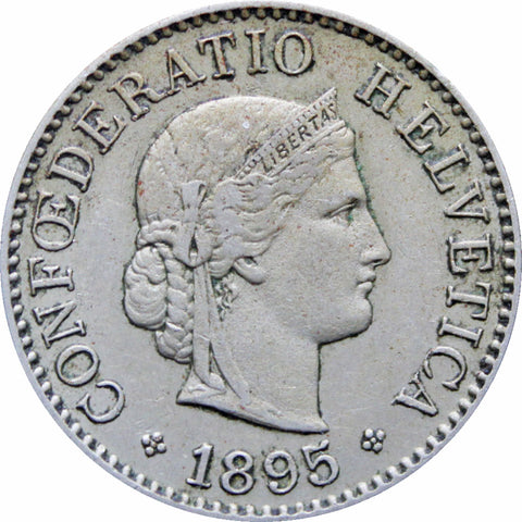 1895 Switzerland 5 Rappen Coin