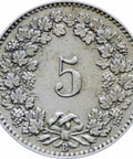 1895 Switzerland 5 Rappen Coin
