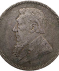 1896 2 Shilling South Africa Coin ZAR Paul Kruger Silver