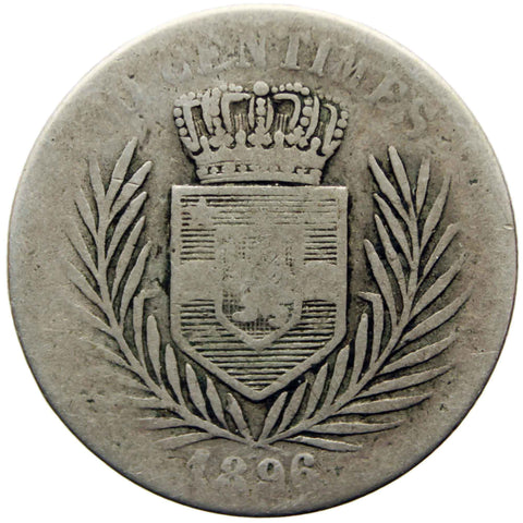 1896 50 Centimes Belgium - Congo Free State Leopold II Silver Coin