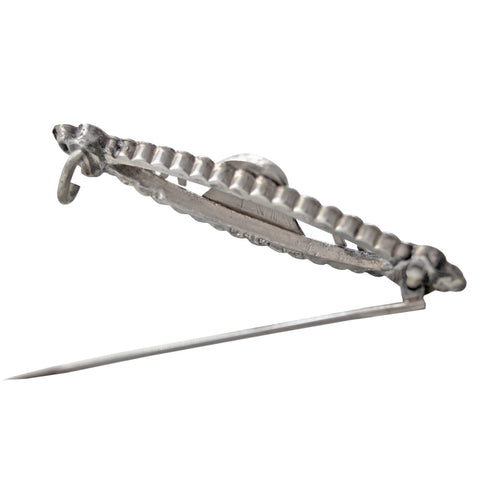 1896 Antique Sterling Silver Queen Victoria Memorial Commemorative1837 - 1897 Bar Brooch Chester Hallmarks Smith Brothers