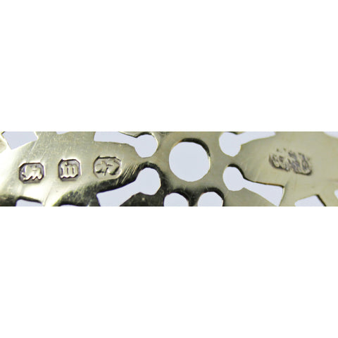 1896 Antique Victorian Era Set Six Silver Apostle Coffee Spoons, Sugar Tongs and Sifter Birmingham Hallmarks