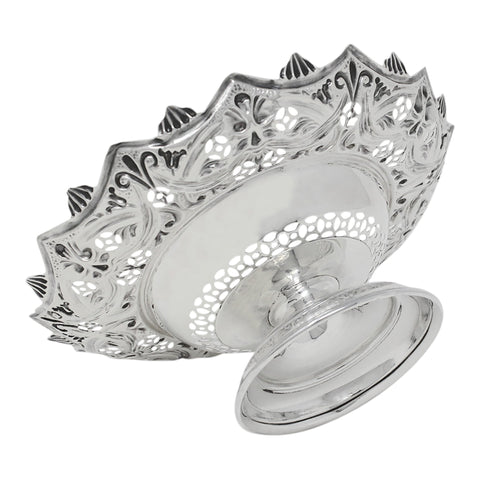 1896 Antique Victorian Era Sterling Silver Pierced Dish Silversmith William Neale Chester Hallmarks