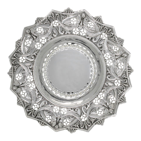 1896 Antique Victorian Era Sterling Silver Pierced Dish Silversmith William Neale Chester Hallmarks