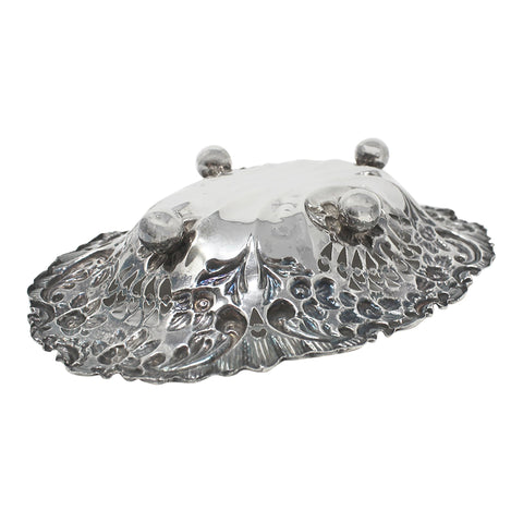 1896 Antique Victorian Era Sterling Silver Pierced Dish Silversmiths George Nathan & Ridley Hayes Chester Hallmarks