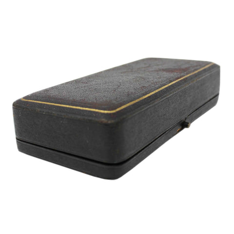 1896 Antique Victorian Era Sterling Silver Two Salt Pots and Two Spoons with Original Case Silversmith John Gilbert Birmingham Hallmarks