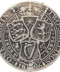 1896 Florin Victoria Silver Great Britain Coin Two Shillings (3rd portrait)
