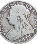 1896 Great Britain Victoria Silver Half Crown Coin