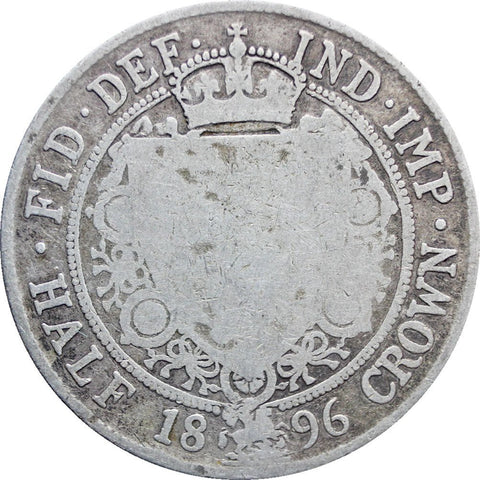 1896 Great Britain Victoria Silver Half Crown Coin
