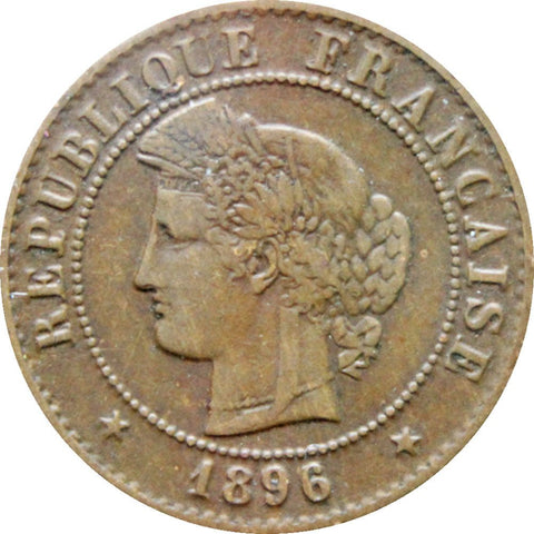 1896 One Centime France Coin