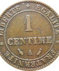 1896 One Centime France Coin