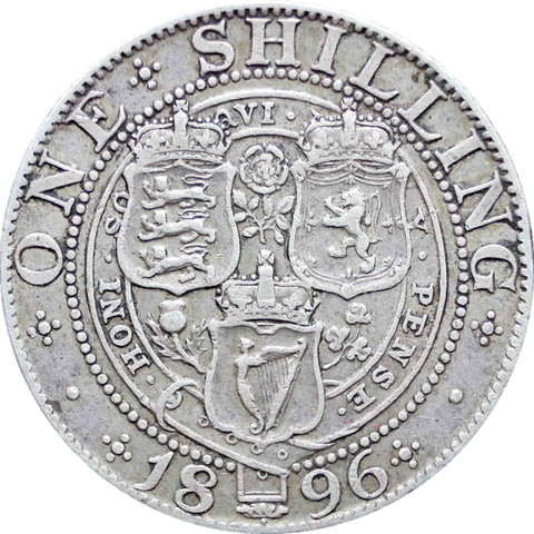 1896 Shilling Queen Victoria Great Britain Silver Coin