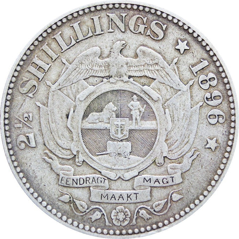 1896 ZAR South Africa Paul Kruger silver 2 and half shilling coin