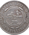 1897 2 Shilling South Africa Coin ZAR Paul Kruger Silver