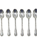 1897 Antique Victorian Era Set Six Tea Spoons with original Case Maker George Jackson & David Fullerton London Hallmarks
