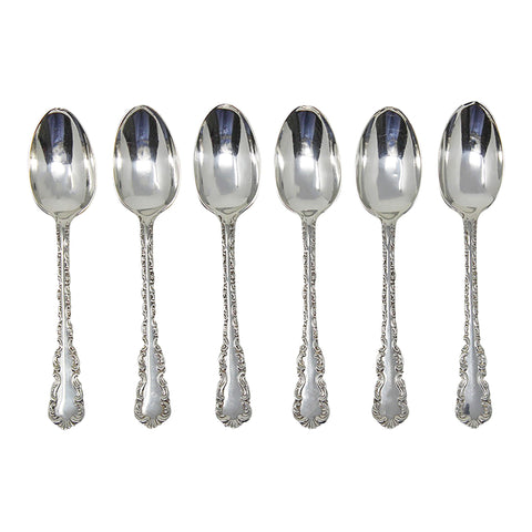 1897 Antique Victorian Era Set Six Tea Spoons with original Case Maker George Jackson & David Fullerton London Hallmarks