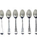 1897 Antique Victorian Era Set Six Tea Spoons with original Case Maker George Jackson & David Fullerton London Hallmarks