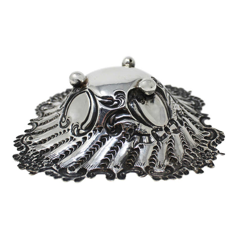 1897 Antique Victorian Era Sterling Silver Bon Bon Dish Silversmith William Henry Leather Birmingham Hallmarks