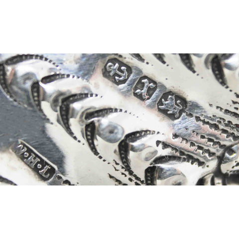 1897 Antique Victorian Era Sterling Silver Bon Bon Dish Silversmith William Henry Leather Birmingham Hallmarks