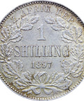 1897 Shilling South Africa Paul Kruger ZAR Silver Coin